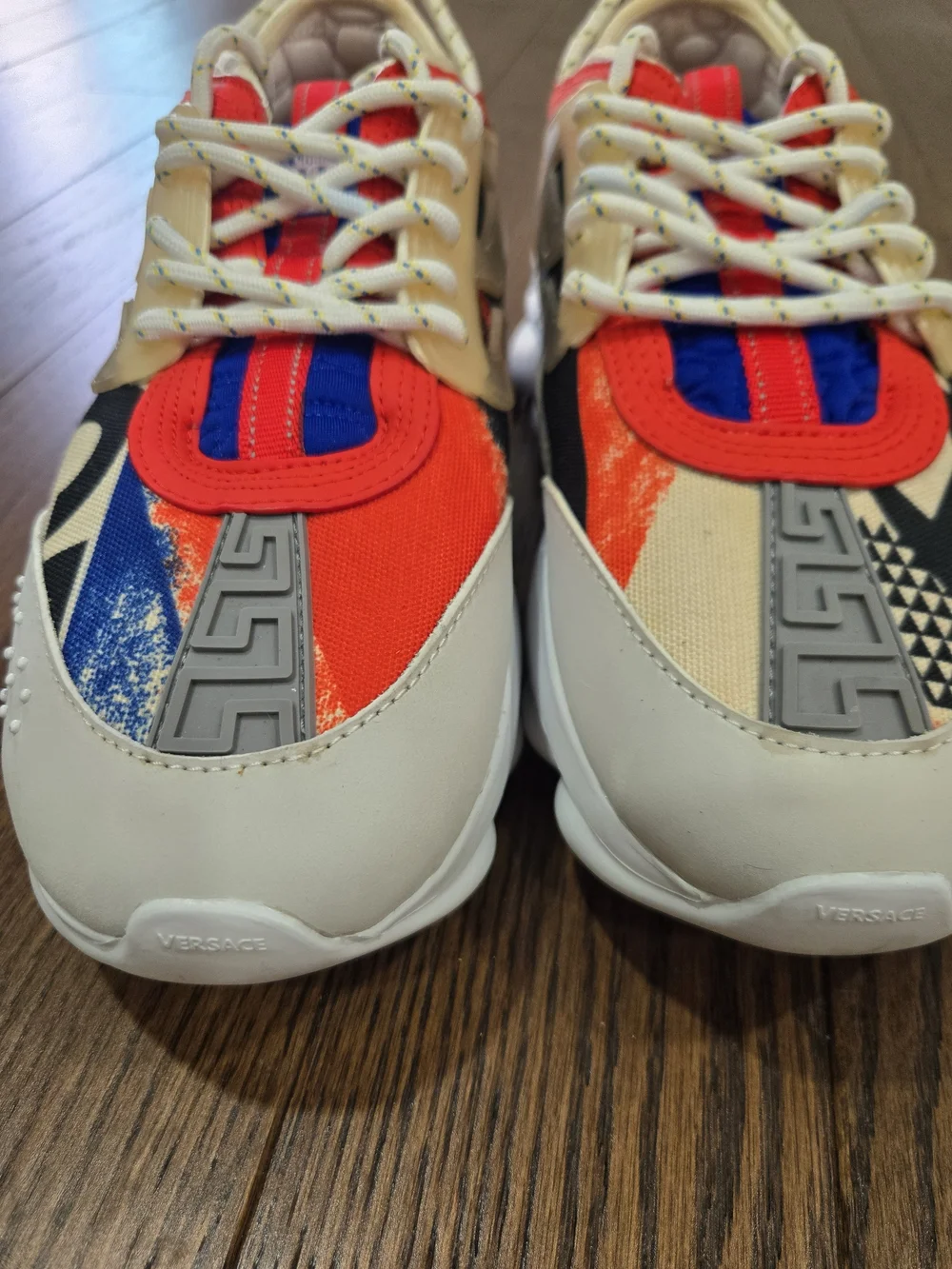 Versace Mens Multi-Color Chain Reaction Sneakers Size 43 US-10
